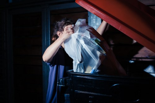 Professional waste removal team in action